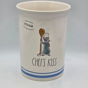 Rae Dunn Pixar Ratatouille "CHEF’S KISS" Utensil Holder Crock Remy Disney NEW.